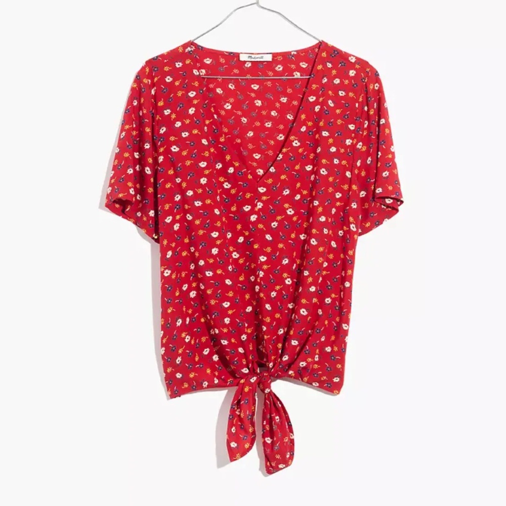 Madewell Novel Tie-Front Top in Prairie Posies